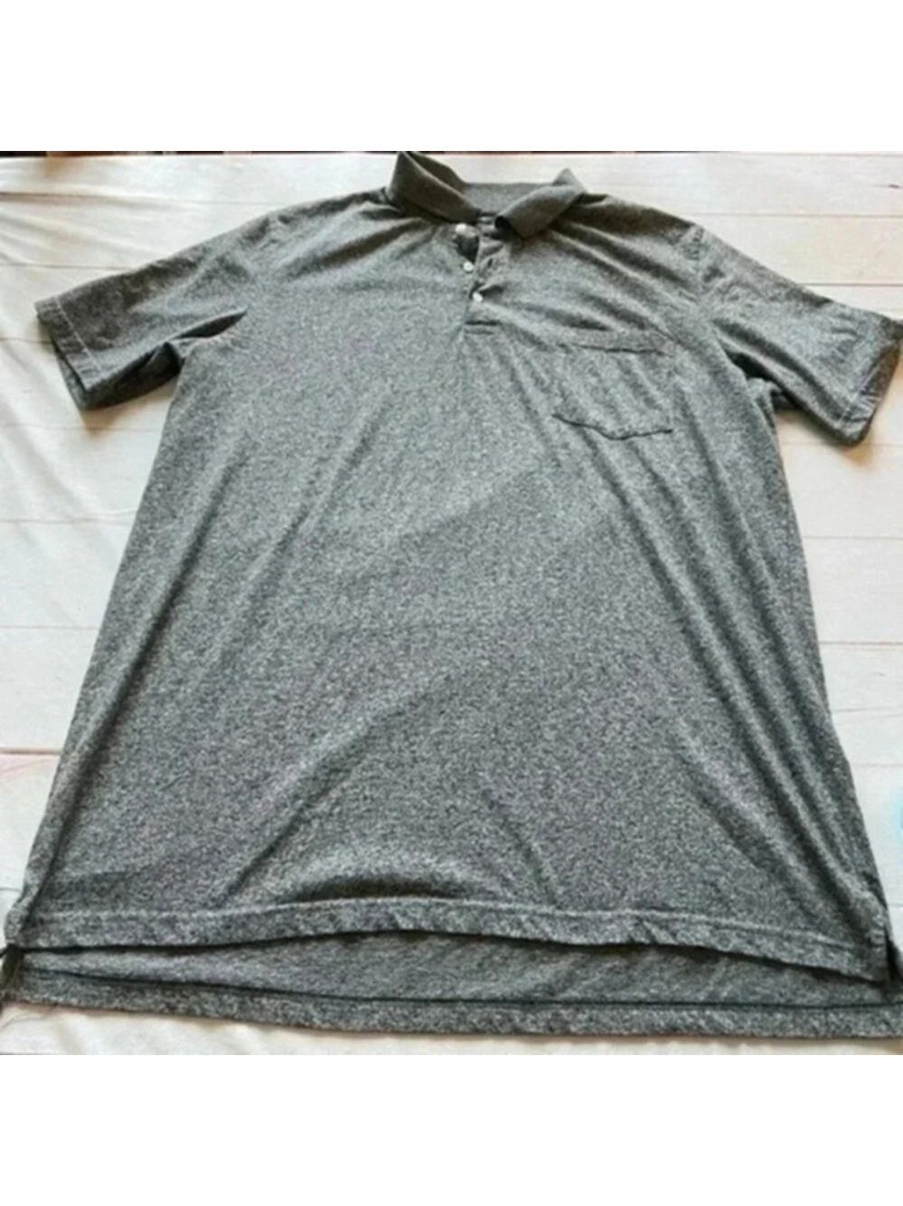 The Foundry Supply Co. Men’s Polo Shirt Heather Gray Short Sleeve Size 2…